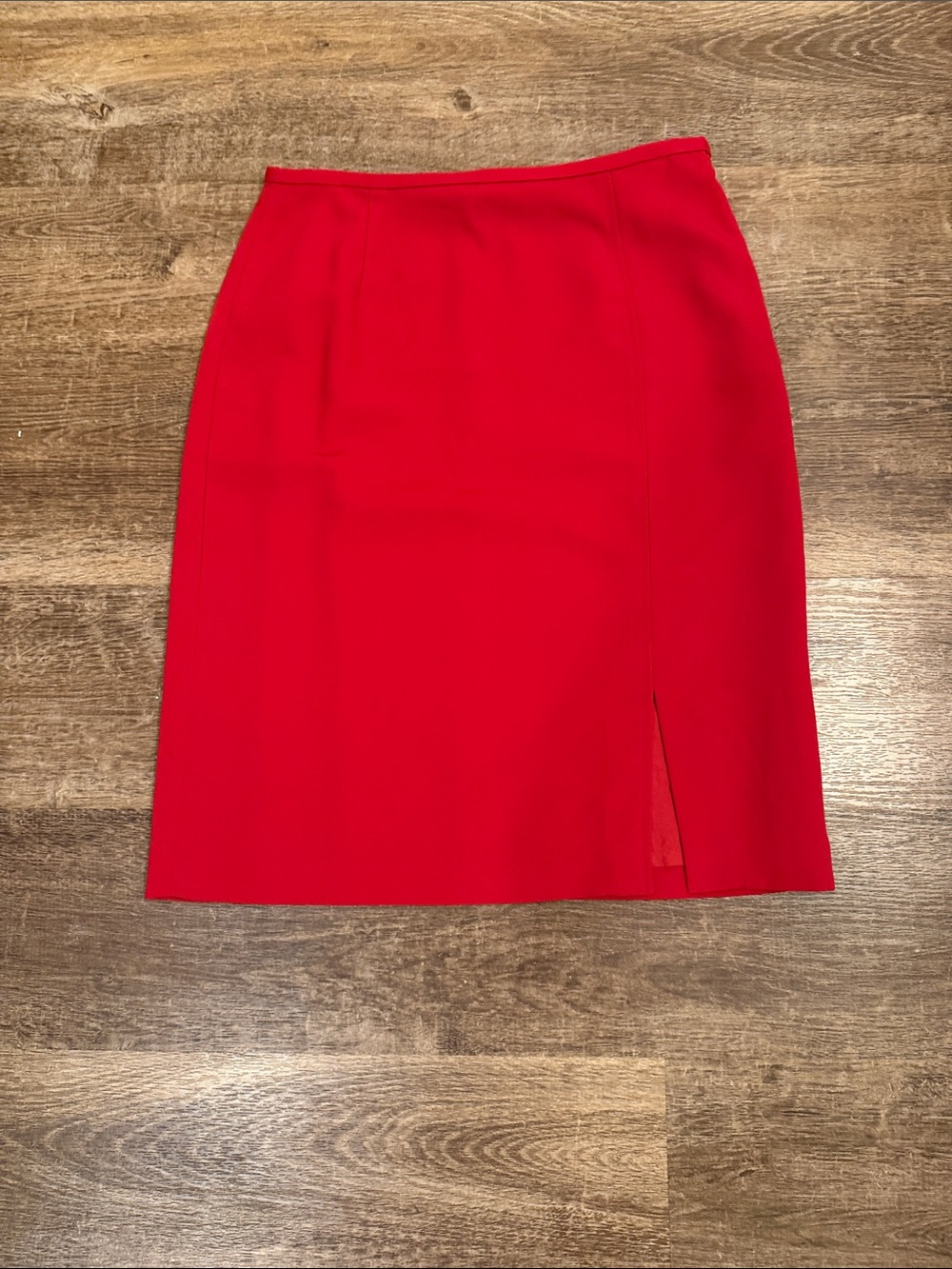 Neiman Marcus Red Pencil Skirt with Side Slit
